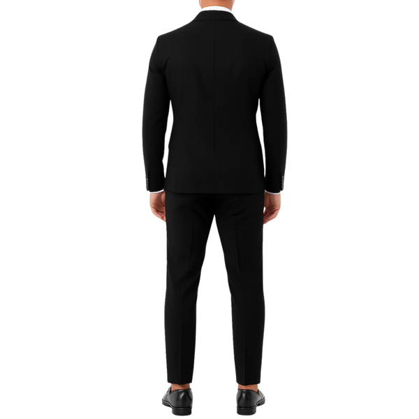 Costume homme noir croisé Mario