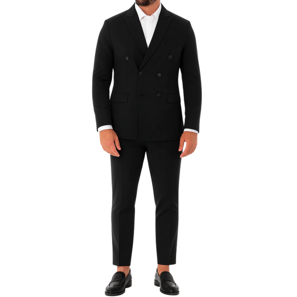 Costume homme noir croisé Mario