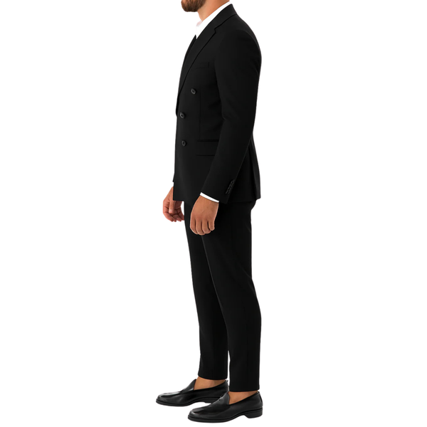 Costume homme noir croisé Mario