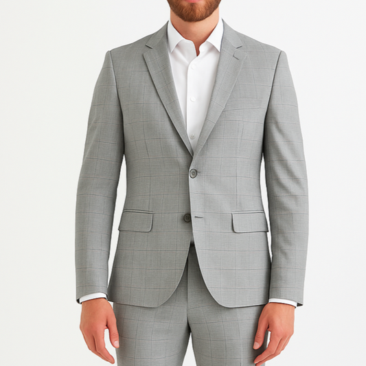 Costume homme gris motif tartan