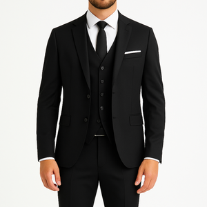 Costume homme noir 3 pièces Pedro