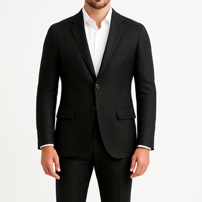 Costume homme effet lin noir LINO