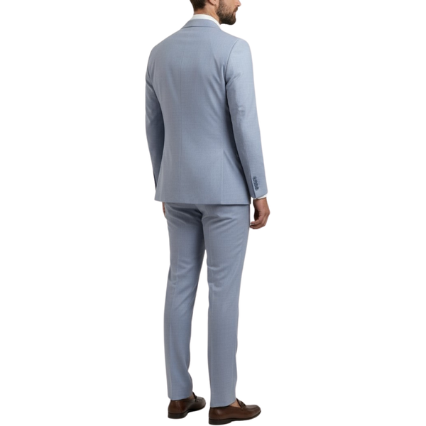 Costume homme bleu ciel effet lin