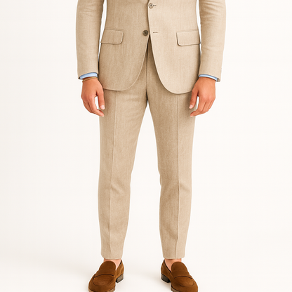 Costume homme effet lin beige LINO