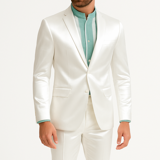 Costume homme Blanc satiné