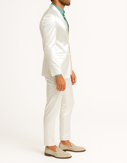 Costume homme Blanc satiné
