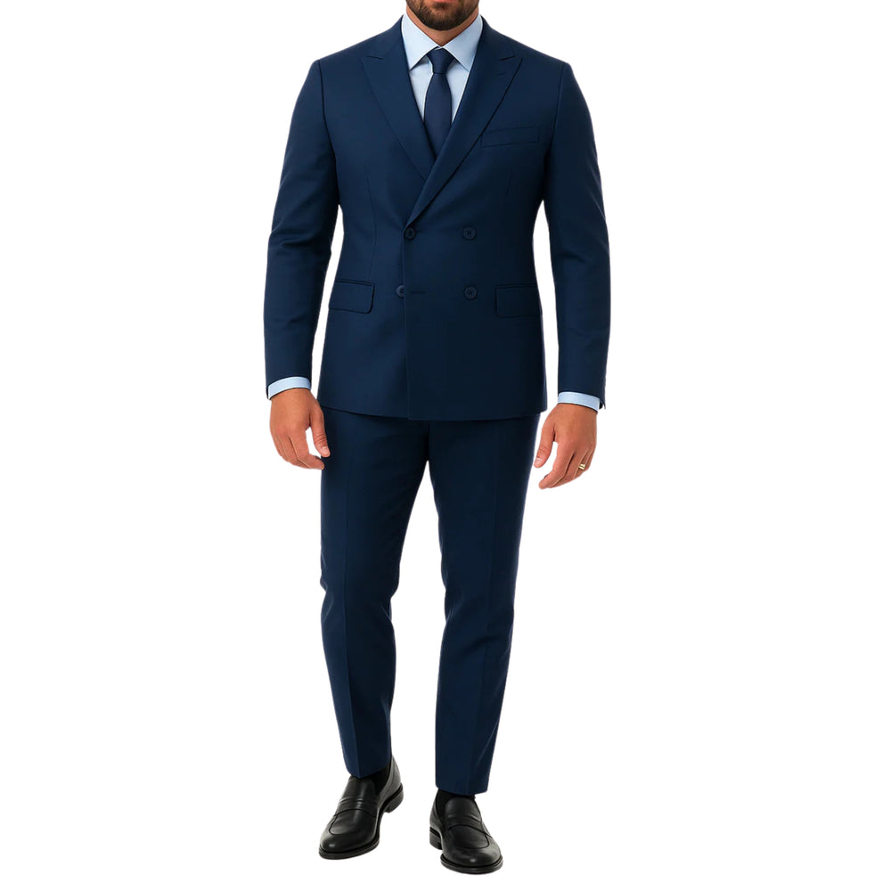 Costume homme bleu marine croisé Mario
