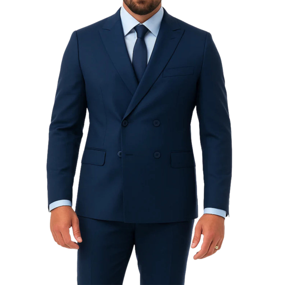Costume homme bleu marine croisé Mario