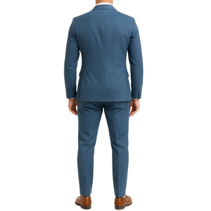 Costume homme bleu jeans croisé Mario