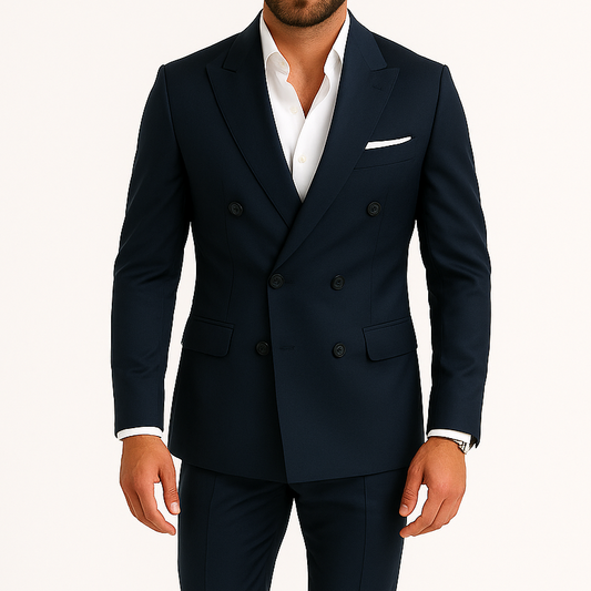 Costume homme bleu marine croisé