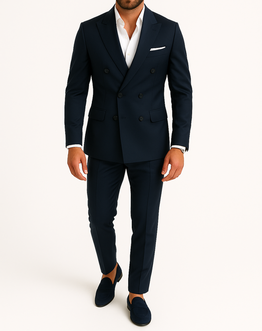 Costume homme bleu marine croisé