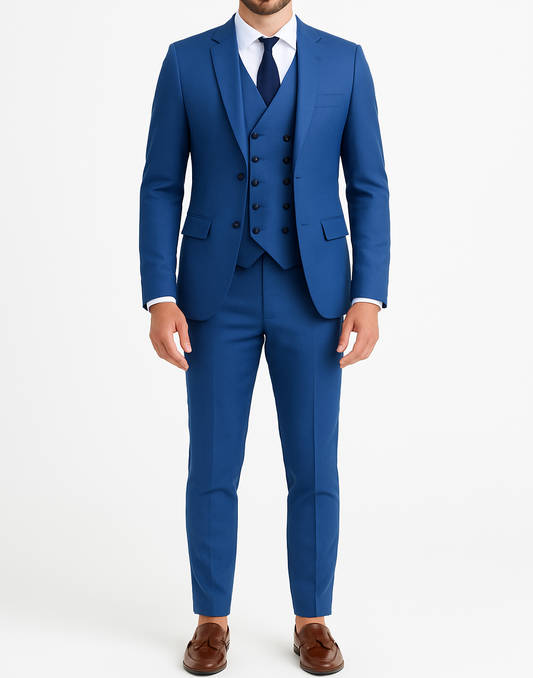 Costume homme bleu roi 3 pièces Pirlo