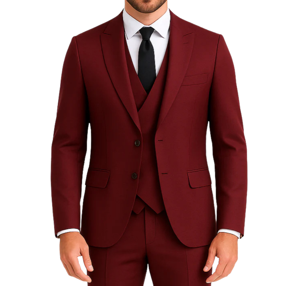 Costume homme bordeaux roi 3 pièces Pirla