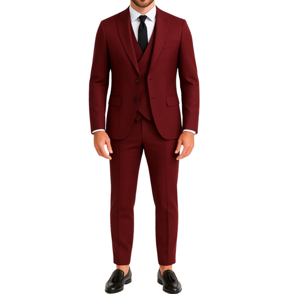 Costume homme bordeaux roi 3 pièces Pirla
