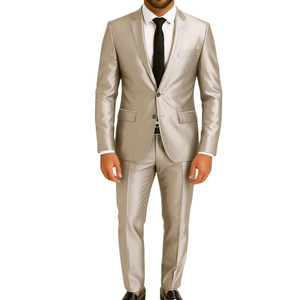 Costume homme gris brillant