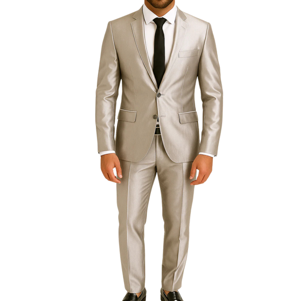 Costume homme gris brillant