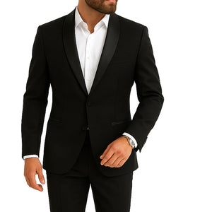 Smoking noir + chemise blanche