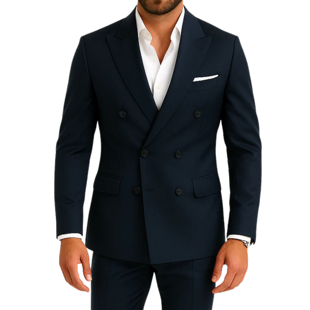 Costume homme bleu marine croisé