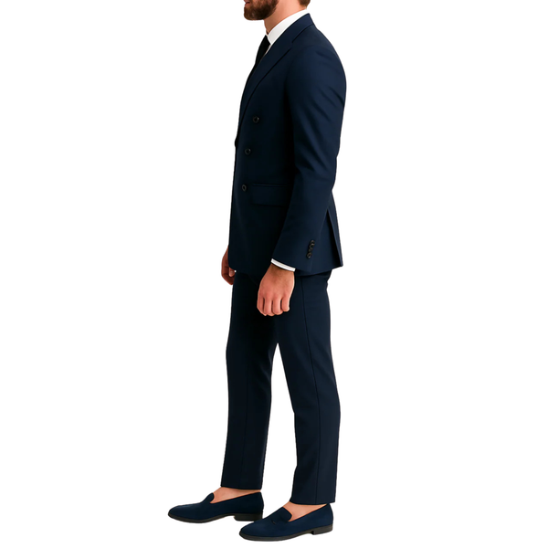 Costume homme bleu marine croisé