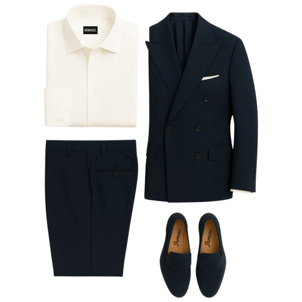 Costume homme bleu marine croisé
