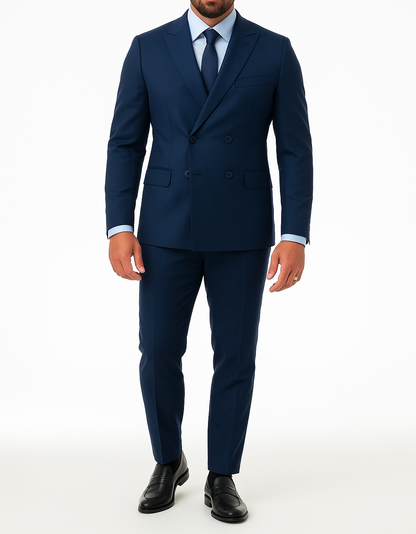 Costume homme bleu marine croisé Mario
