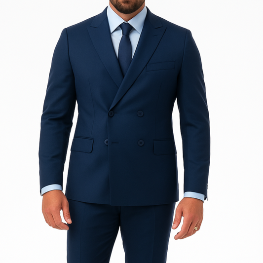 Costume homme bleu marine croisé Mario