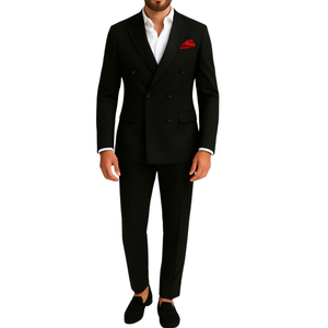 Costume homme noir croisé