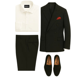 Costume homme noir croisé