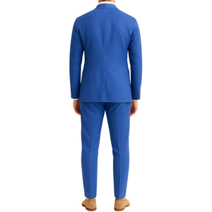 Costume homme effet lin bleu royal LINO