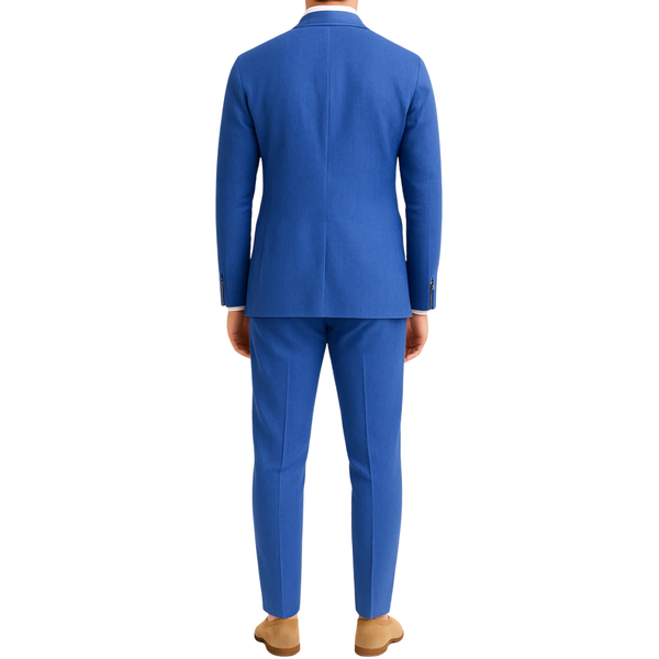 Costume homme effet lin bleu royal LINO