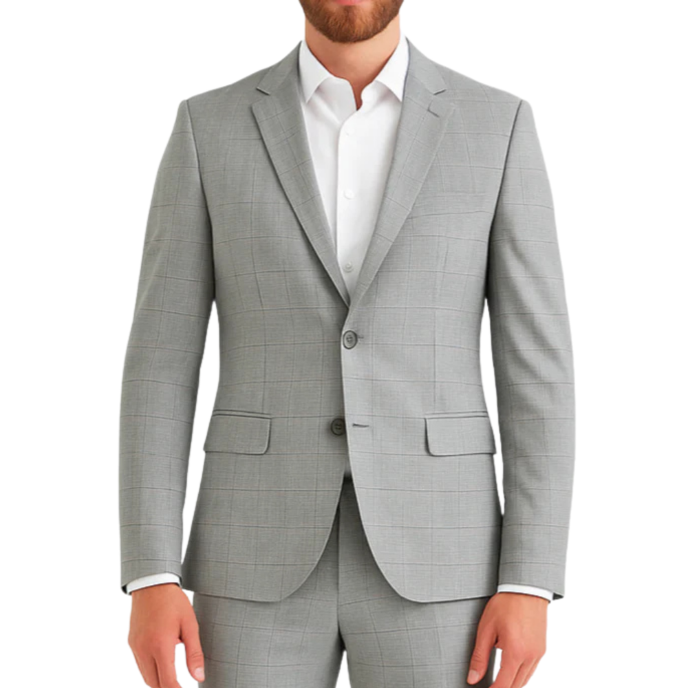 Costume homme gris motif tartan