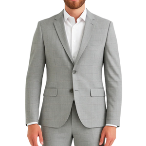 Costume homme gris motif tartan