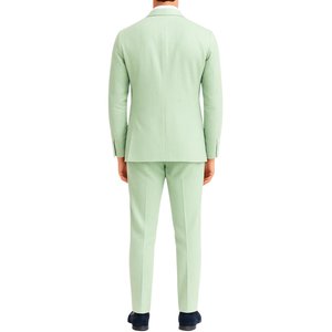 Costume homme effet lin vert LINO