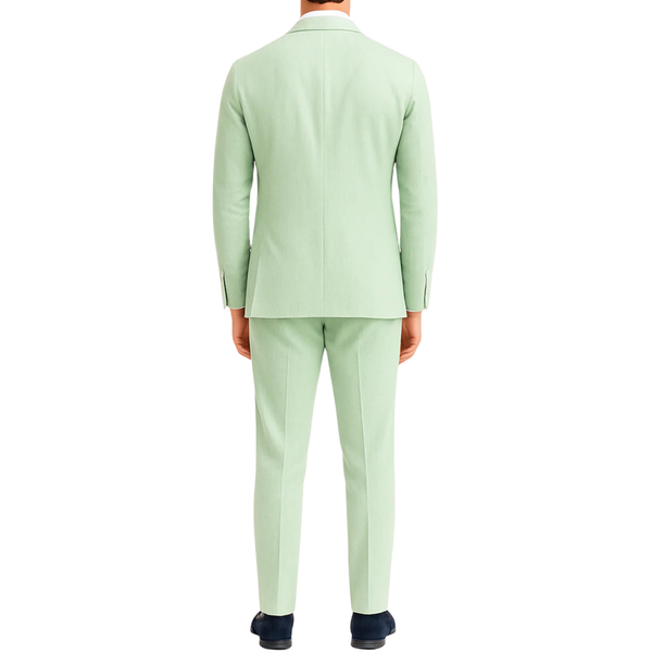 Costume homme effet lin vert LINO