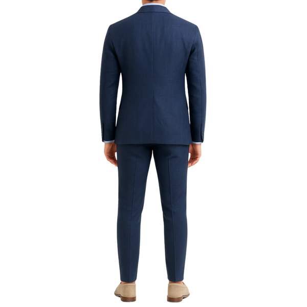 Costume homme effet lin bleu LINO