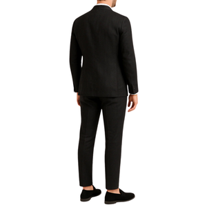 Costume homme effet lin noir LINO