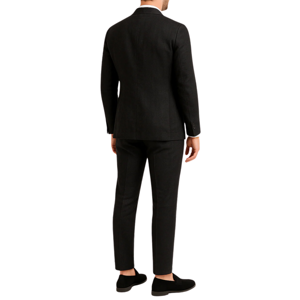 Costume homme effet lin noir LINO