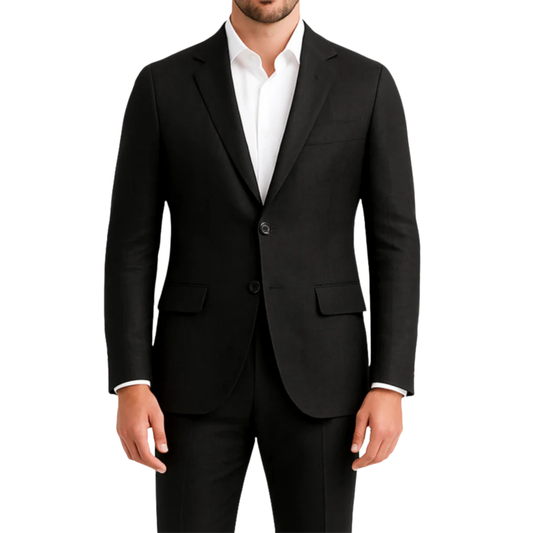 Costume homme effet lin noir LINO