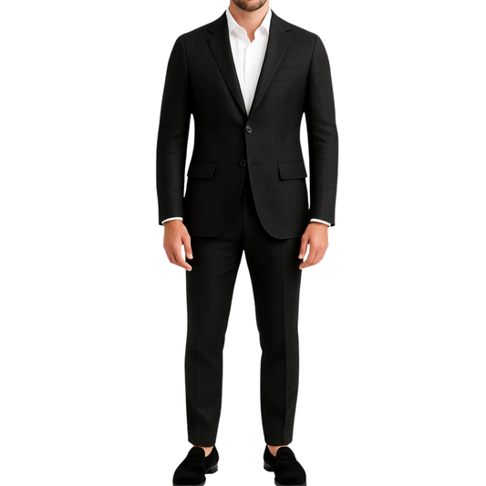 Costume homme effet lin noir LINO