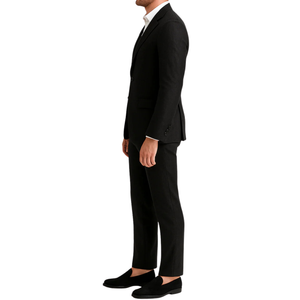 Costume homme effet lin noir LINO