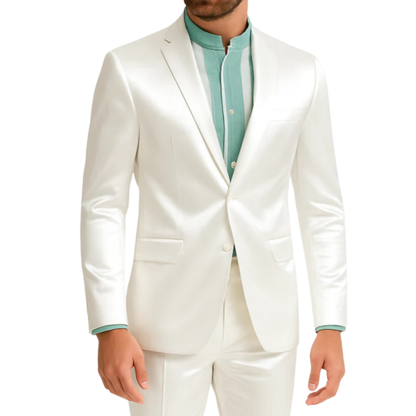 Costume homme Blanc satiné