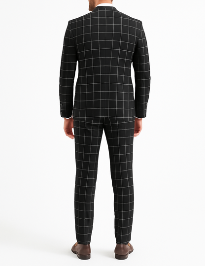 Costume homme noir à carreaux