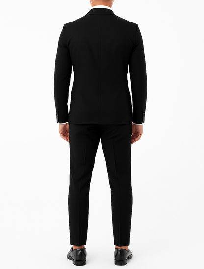 Costume homme noir croisé Mario