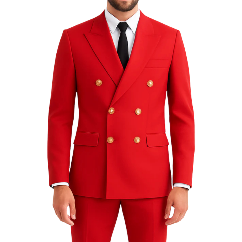 Costume homme rouge croisé