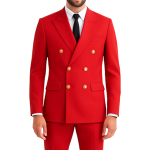 Costume homme rouge croisé