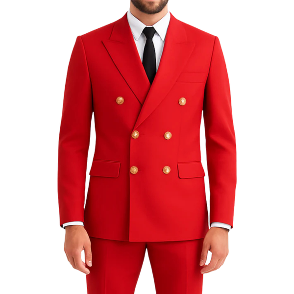 Costume homme rouge croisé