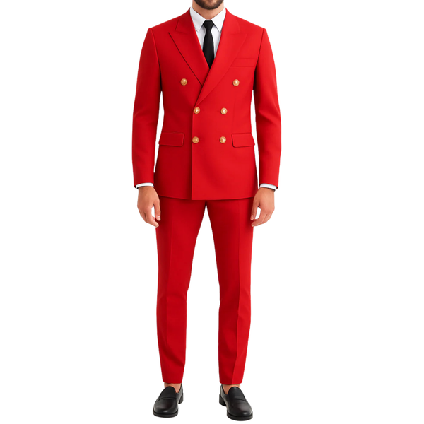 Costume homme rouge croisé
