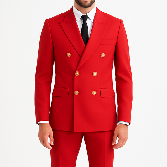 Costume homme rouge croisé
