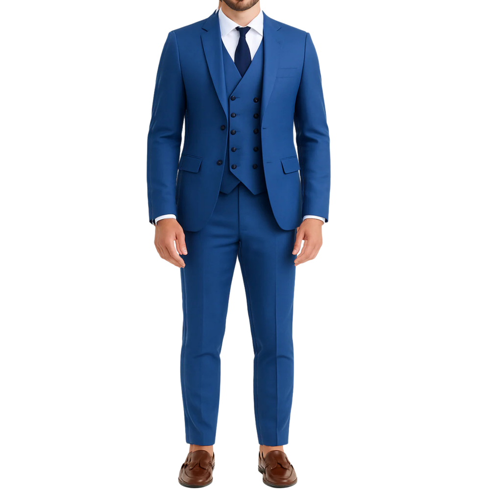 Costume homme bleu roi 3 pièces Pirlo