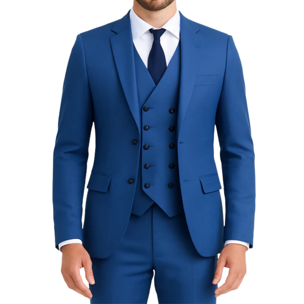 Costume homme bleu roi 3 pièces Pirlo